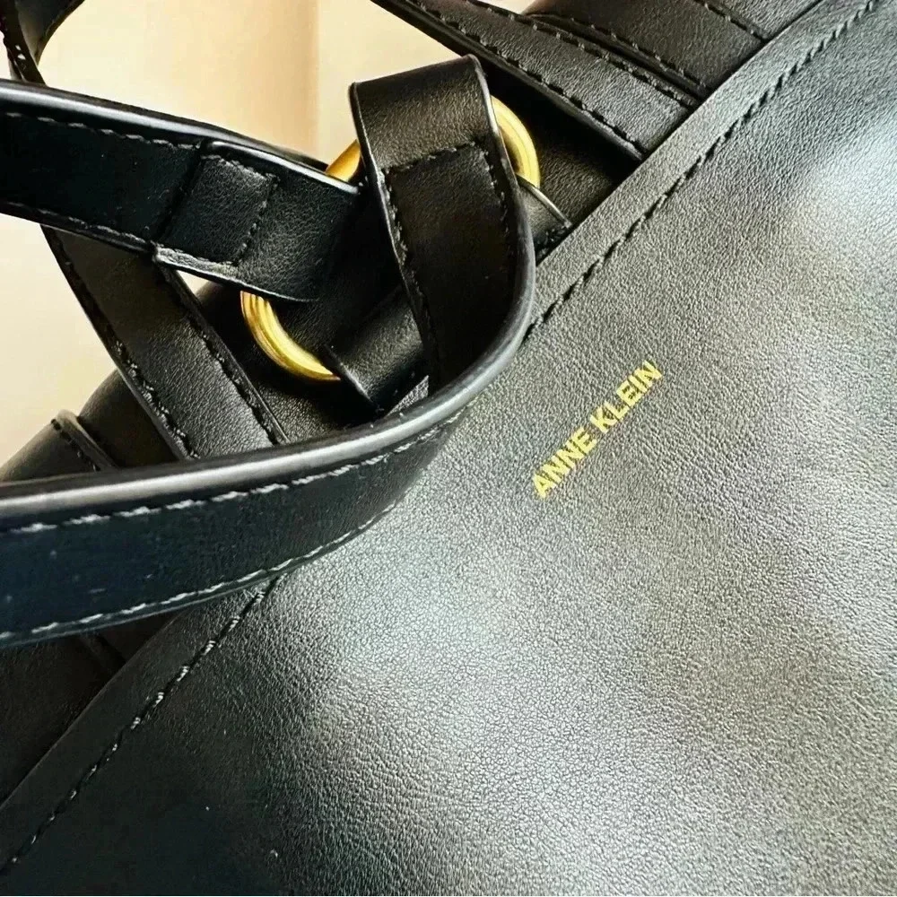 NWOT Anne Klein Lion Studded Leather Backpack